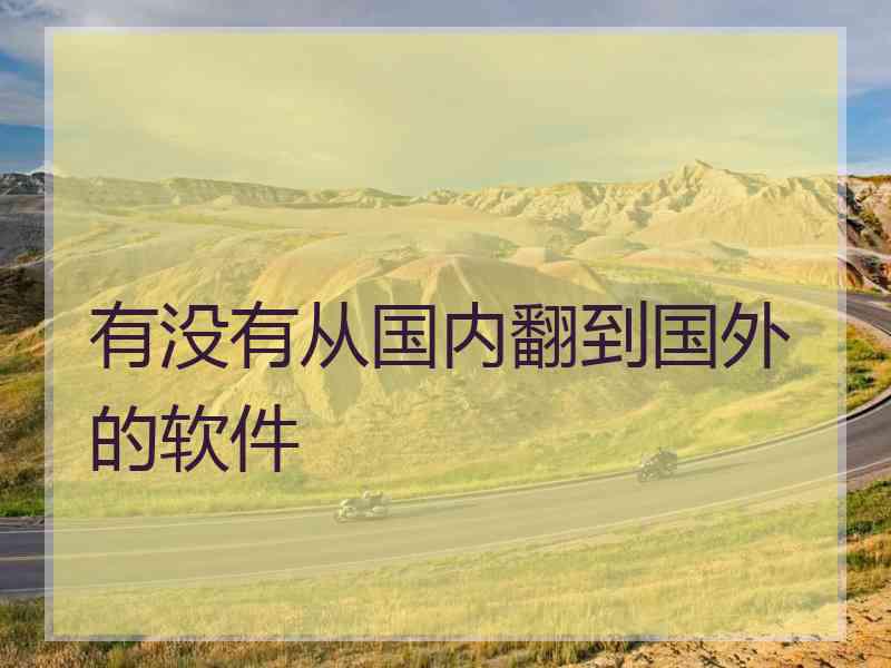有没有从国内翻到国外的软件