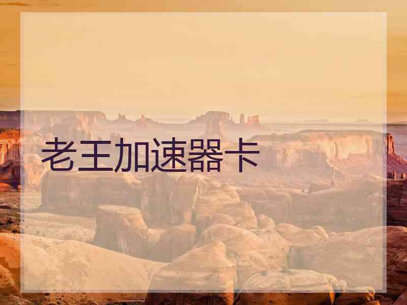 老王加速器卡
